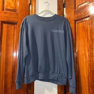 PLAYBOY Blue Crewneck Sweater with Ribbed Cuffs